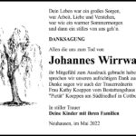 Danksagung Johannes Wirrwa