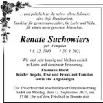 Traueranzeige Renate Suchowiers, geb. Pomplun