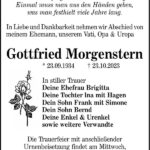 Traueranzeige Gottfried Morgenstern