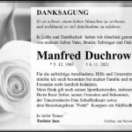 Danksagung Manfred Duchrow