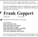 Traueranzeige Frank Geppert