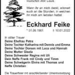 Traueranzeige Eckhard Feike
