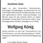 Danksagung Wolfgang König