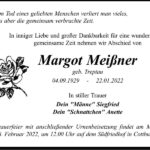 Traueranzeige Margot Meißner, geb. Trepta