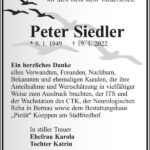 Danksagung Peter Siedler