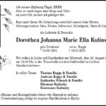Traueranzeige Dorothea Johanna Marie Ella Kulinsky, geb. Schnitzer