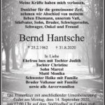 Traueranzeige Bernd Hantsche