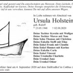Traueranzeige Ursula Holstein, geb. Ruloff