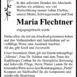 Danksagung Maria Flechtner