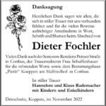 Danksagung Dieter Fochler
