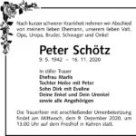 Traueranzeige Peter Schötz