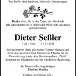 Traueranzeige Dieter Seßler