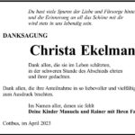 Danksagung Christa Ekelmann