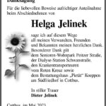 Danksagung Helga Jelinek
