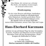 Traueranzeige Hans-Eberhard Kurzmann