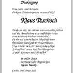 Danksagung Klaus Tzschoch