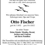 Traueranzeige Otto Fischer