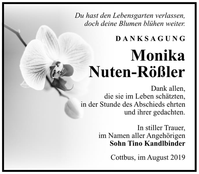 Danksagung Monika Nuten-Rößler
