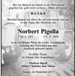 Danksagung Norbert Pigolla