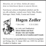 Traueranzeige Hagen Zedler