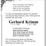 Traueranzeige Gerhard Krimm