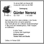 Traueranzeige Günter Nerenz