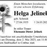 Traueranzeige Helga Jelinek, geb. Schmidt