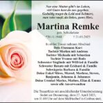 Traueranzeige Martina Remke, geb. Schicketanz