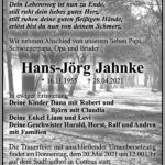 Traueranzeige Hans-Jörg Jahnke