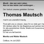 Danksagung Thomas Mautsch