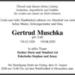 Traueranzeige Gertrud Muschka, geb. Latk