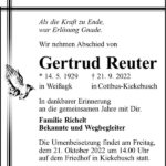 Traueranzeige Gertrud Reuter