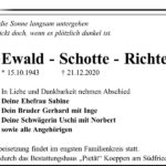 Traueranzeige Ewald - Schotte - Richter