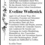 Danksagung Eveline Wollenick