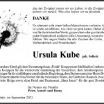 Danksagung Ursula Kube, geb. Sellesk
