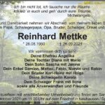 Traueranzeige Reinhard Mettke