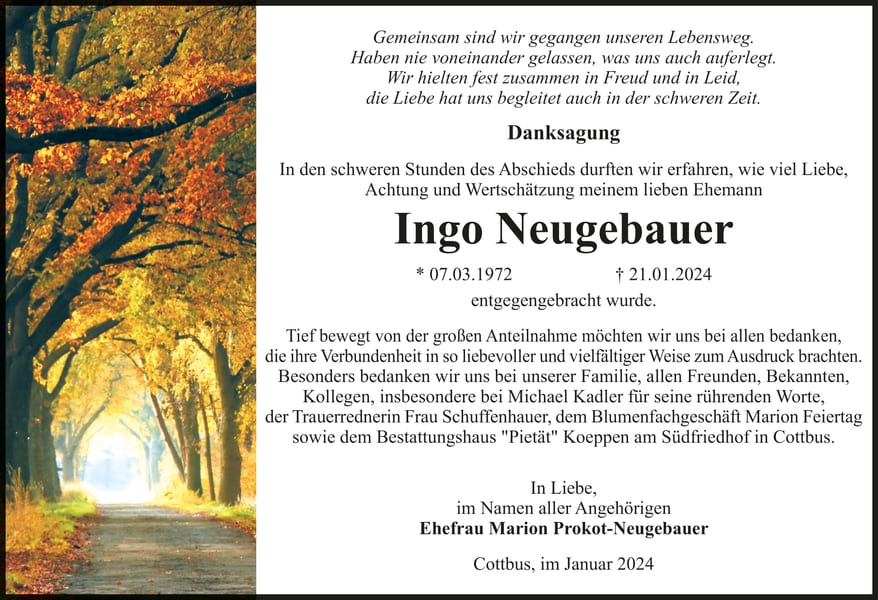Danksagung Ingo Neugebauer