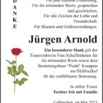 Danksagung Jürgen Arnold