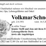 Traueranzeige Volkmar Schneider