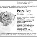 Traueranzeige Petra Roy, geb. Gerloff