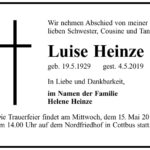 Traueranzeige Luise Heinze