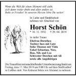 Traueranzeige Horst Schön