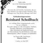 Danksagung Reinhard Schollbach