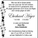 Traueranzeige Eberhard Heyer