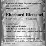 Traueranzeige Eberhard Rietschel