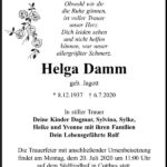 Traueranzeige Helga Damm, geb. Jagott