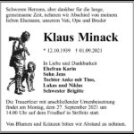 Traueranzeige Klaus Minack