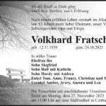 Traueranzeige Volkhard Fratscher