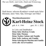 Traueranzeige Karl-Heinz Stock