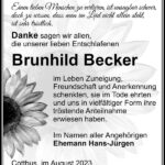 Danksagung Brunhild Becker